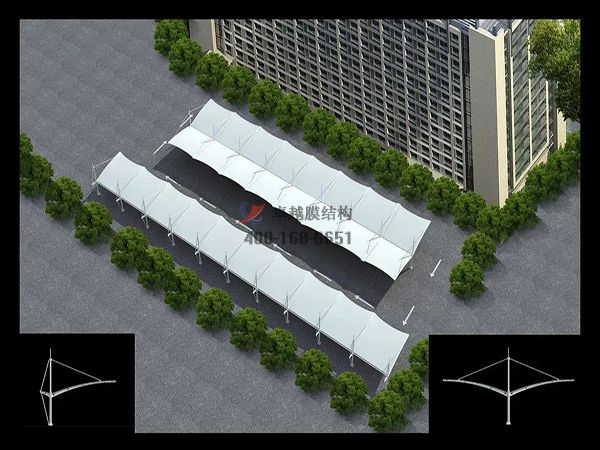 慶陽<font color='red'>膜結(jié)構(gòu)車棚</font>【慶陽建設(shè)集團有限責任公司等】設(shè)計施工案例